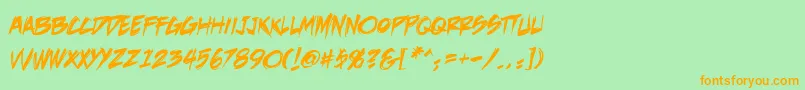 Шрифт DeathrattlebbReg – оранжевые шрифты на зелёном фоне