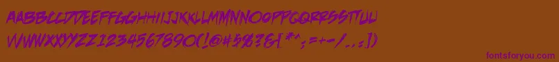 DeathrattlebbReg Font – Purple Fonts on Brown Background