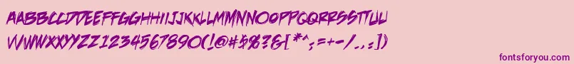 DeathrattlebbReg Font – Purple Fonts on Pink Background