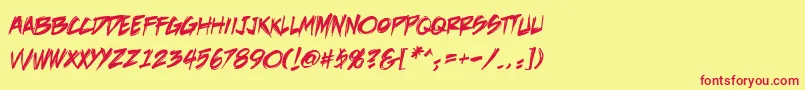 Шрифт DeathrattlebbReg – красные шрифты на жёлтом фоне