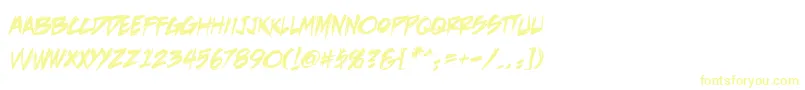 DeathrattlebbReg-Schriftart – Gelbe Schriften auf weißem Hintergrund