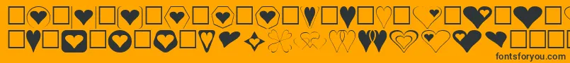 Hearts Font – Black Fonts on Orange Background