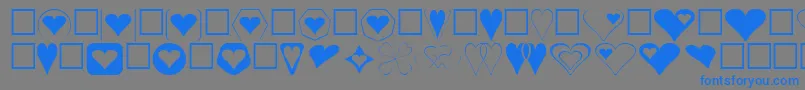 Hearts Font – Blue Fonts on Gray Background