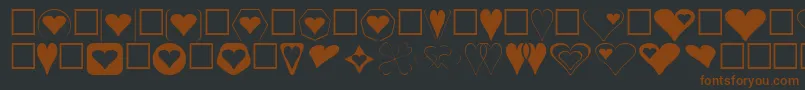 Hearts Font – Brown Fonts on Black Background