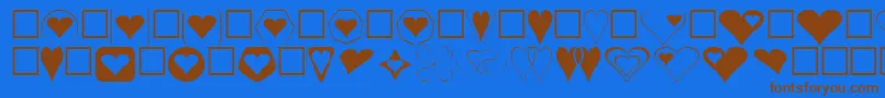 Hearts Font – Brown Fonts on Blue Background