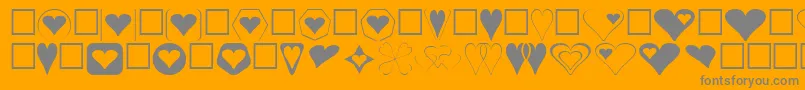 Hearts-Schriftart – Graue Schriften auf orangefarbenem Hintergrund