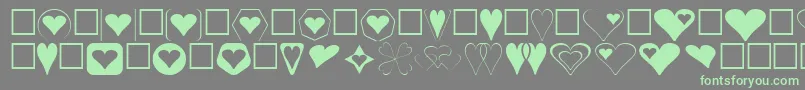 Hearts Font – Green Fonts on Gray Background