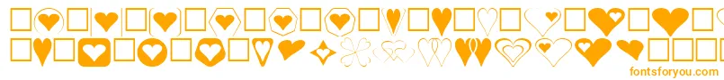 Hearts Font – Orange Fonts on White Background