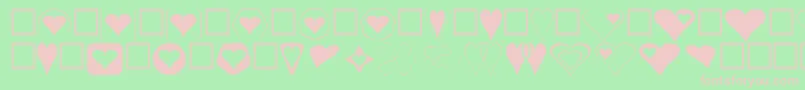 Weitere Informationen zur Hearts-Schriftart Hearts-Schriftart – Rosa Schriften auf grünem Hintergrund