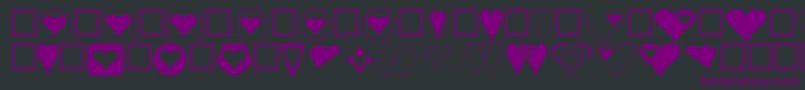 フォントHearts – 黒い背景に紫のフォント
