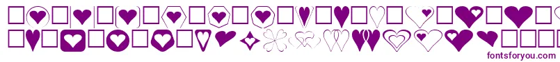 Hearts-Schriftart – Violette Schriften