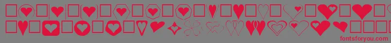 Hearts Font – Red Fonts on Gray Background