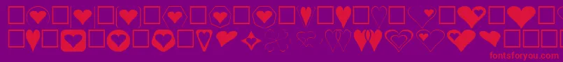 Hearts Font – Red Fonts on Purple Background