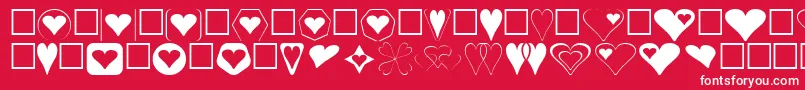 フォントHearts – 赤い背景に白い文字