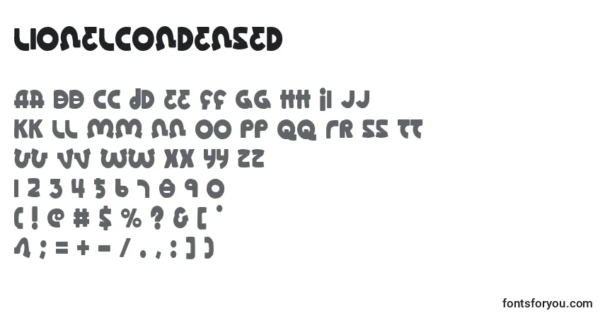 LionelCondensedフォント–アルファベット、数字、特殊文字