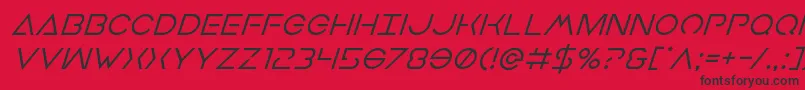 フォントEarthorbitersuperital – 赤い背景に黒い文字