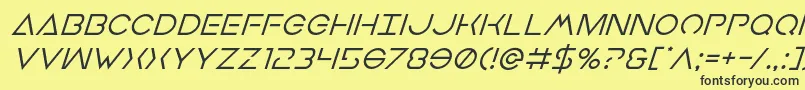 Earthorbitersuperital Font – Black Fonts on Yellow Background