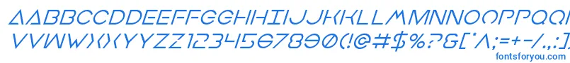 フォントEarthorbitersuperital – 白い背景に青い文字