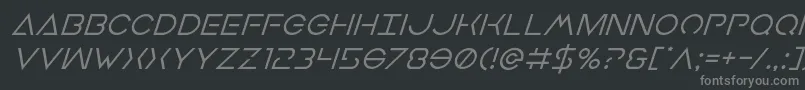 Earthorbitersuperital-fontti – harmaat kirjasimet mustalla taustalla