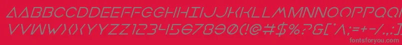 フォントEarthorbitersuperital – 赤い背景に灰色の文字