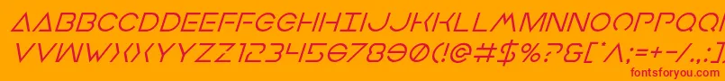 Earthorbitersuperital Font – Red Fonts on Orange Background