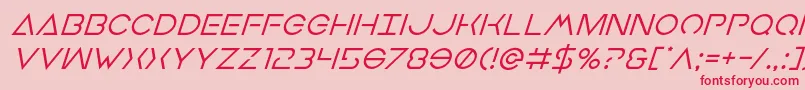 フォントEarthorbitersuperital – ピンクの背景に赤い文字