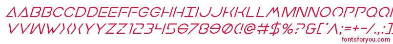 フォントEarthorbitersuperital – 白い背景に赤い文字