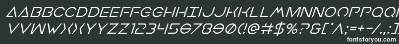 フォントEarthorbitersuperital – 黒い背景に白い文字