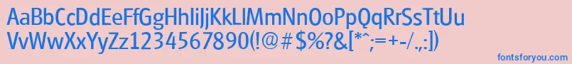フォントGlasgowserialRegular – ピンクの背景に青い文字