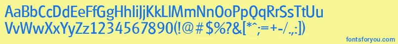 GlasgowserialRegular Font – Blue Fonts on Yellow Background
