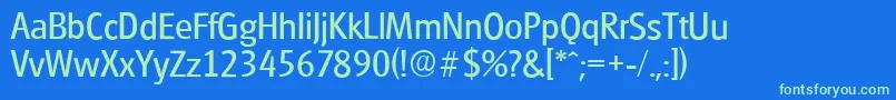 GlasgowserialRegular Font – Green Fonts on Blue Background