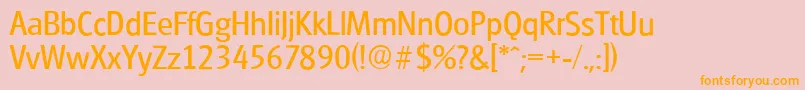 GlasgowserialRegular-Schriftart – Orangefarbene Schriften auf rosa Hintergrund