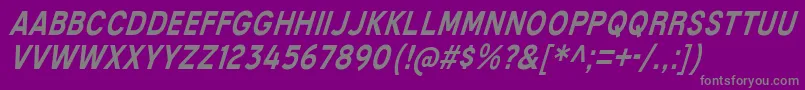 フォントMixolydianTitlingRgIt – 紫の背景に灰色の文字