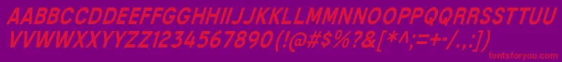 フォントMixolydianTitlingRgIt – 紫の背景に赤い文字