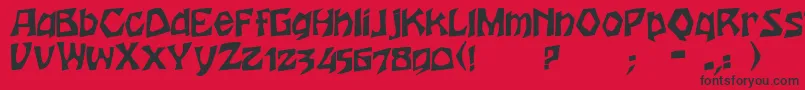 HoutersNormal Font – Black Fonts on Red Background