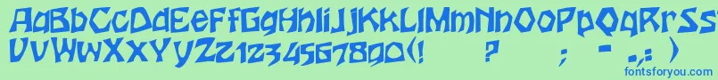 フォントHoutersNormal – 青い文字は緑の背景です。