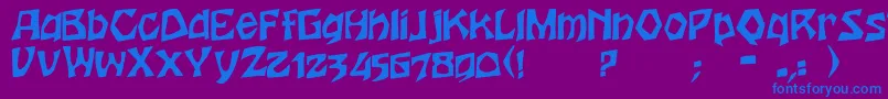 フォントHoutersNormal – 紫色の背景に青い文字