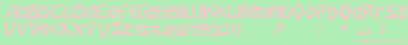 HoutersNormal Font – Pink Fonts on Green Background