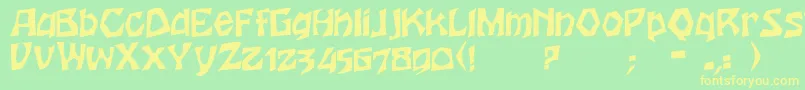 HoutersNormal Font – Yellow Fonts on Green Background