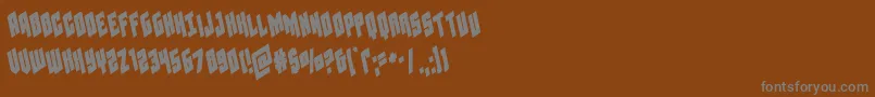 フォントGalaxyforceleft – 茶色の背景に灰色の文字
