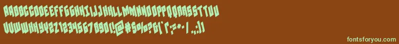 Galaxyforceleft Font – Green Fonts on Brown Background