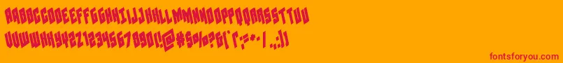 Galaxyforceleft Font – Red Fonts on Orange Background