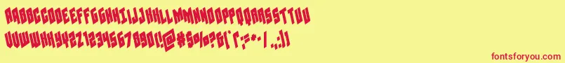 Galaxyforceleft Font – Red Fonts on Yellow Background