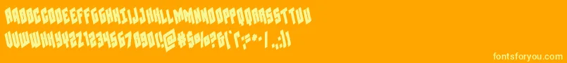 fuente Galaxyforceleft – Fuentes Amarillas Sobre Fondo Naranja