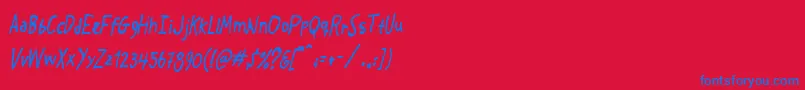 Crosspatchersdelight Font – Blue Fonts on Red Background