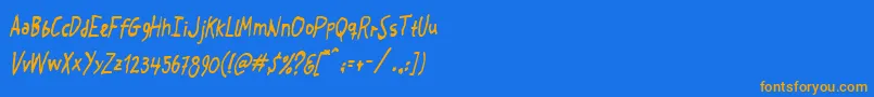 Crosspatchersdelight Font – Orange Fonts on Blue Background