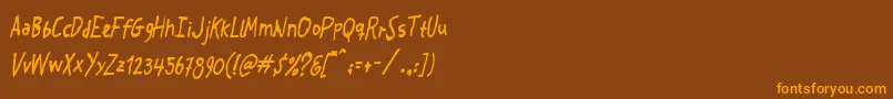 Crosspatchersdelight Font – Orange Fonts on Brown Background