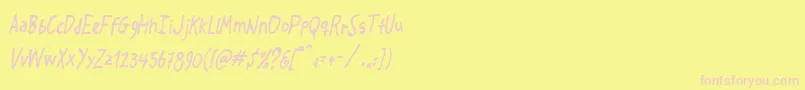 Crosspatchersdelight Font – Pink Fonts on Yellow Background