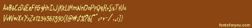Crosspatchersdelight Font – Yellow Fonts on Brown Background