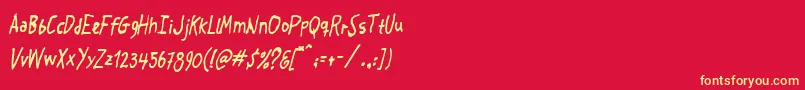 Crosspatchersdelight Font – Yellow Fonts on Red Background